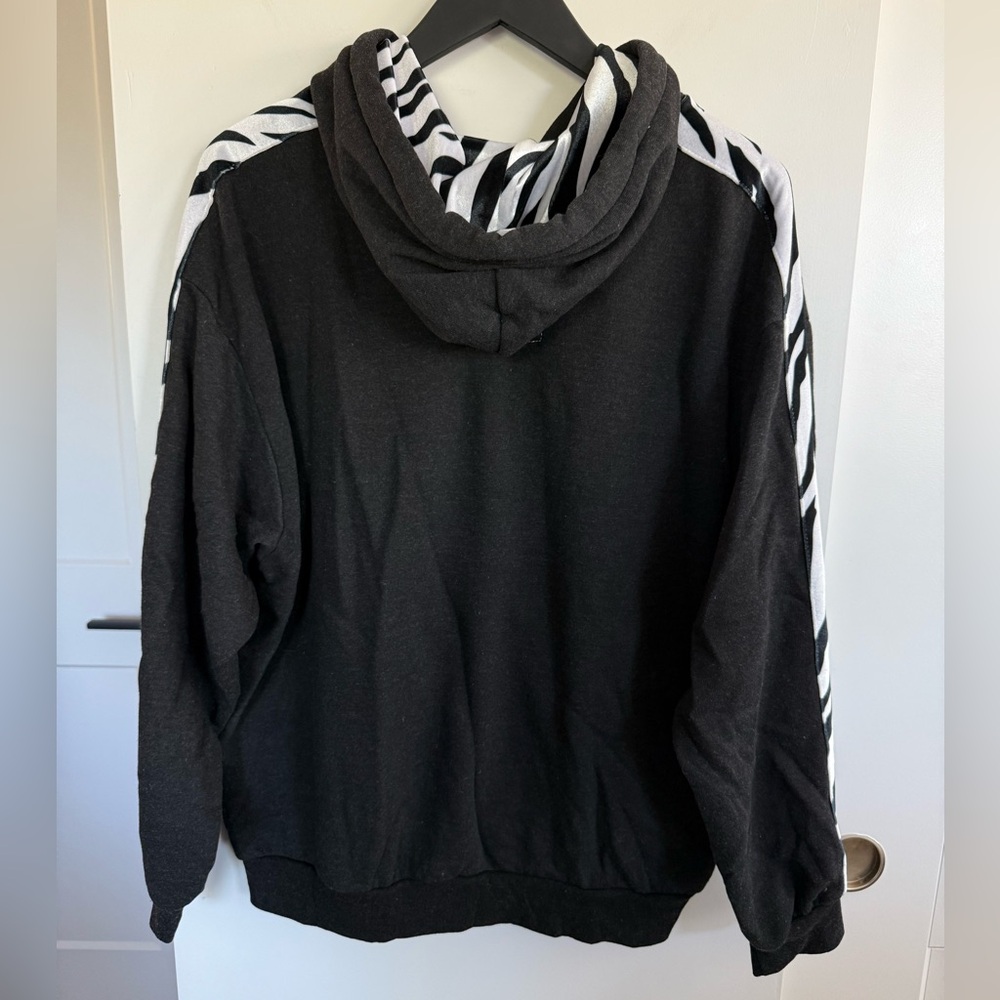 Aviator Nation Relaxed Zip Hoodie Zebra Stripe Size Large Unisex - Picture 6 of 6